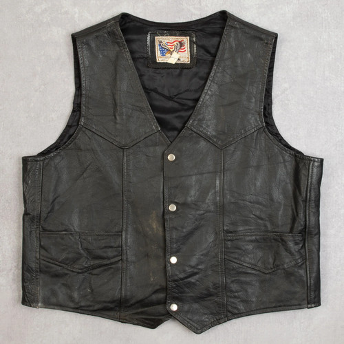 Vintage leather vest jacket - vintage,