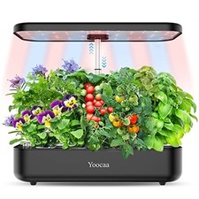 Yoocaa 12-Pod Hydroponics Growing System with LED Grow Light & Automatic Timer,