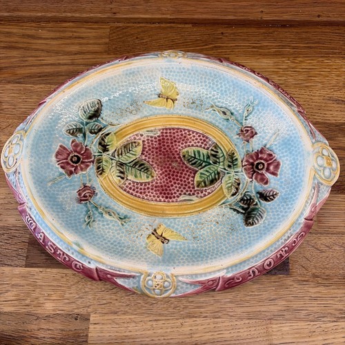 Antique majolica bread bowl - antique,