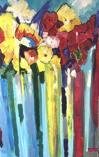 Large original flower acrylic - original,