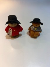 Vintage 1970's 2 x Miniature Paddington bears with red and blue coats