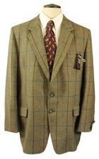 RONNIE EYRE GREEN MIX  TAILORED 44" LONG WAIN SHELL BESPOKE TWEED JACKET *RARE*