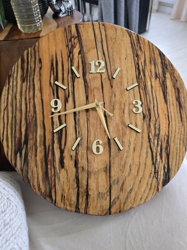 Wooden wall clock 35cm - wooden, clock.