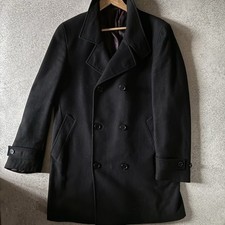 Marks & Spencer Cashmere Wool Blend Double Breasted Long Mens Coat Made In Italy