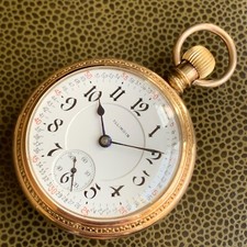1908 Illinois Bunn Special 23 Jewels 18S Montgomery Dial Railroad Pocket Watch