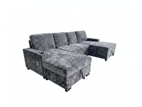 Large grey chenille - chenille, corner