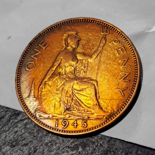 British one penny coins - british,