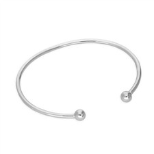 Solid 925 Sterling Silver Ladies Torque Bangle 63mm Adult Women