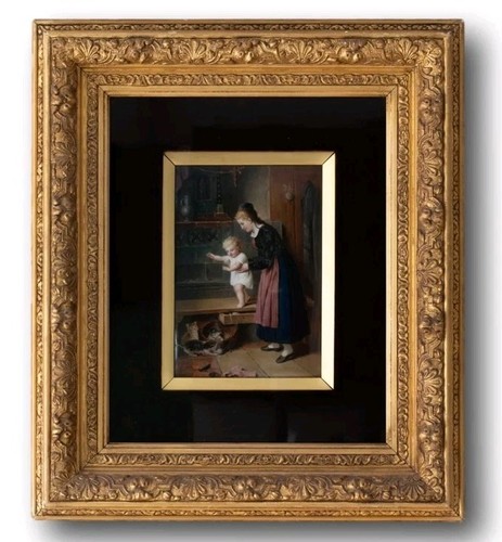 19thc kpm porcelain plaque - a,