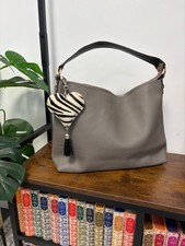 Boden Leather Hobo Bag Grey