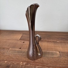 Vintage Silver Plated Art Deco Swan Bud Vase