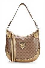 GUCCI GOLD ORIGINAL GG STUD BABOUSKA HOBO BAG SHOULDER DESIGNER AUTHENTIC Rare