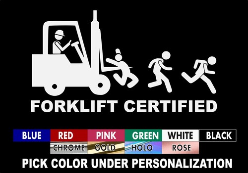 Forklift certified decal