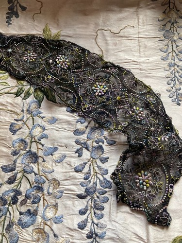 Vintage embroidered lace - embroidered,