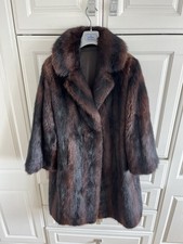 Ladies Real Dark Mink Fur Coat Jacket Size Uk 16 Stunning