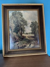 The Cornfield John Constable Small Oil Paint 8"X5.5" Art Reproduction Antique 