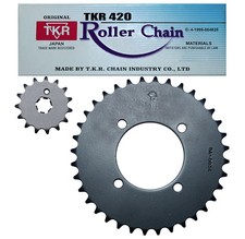 Yamaha YB100 chain & sprocket kit (1980-1994) with good quality TKR Chain