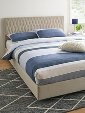 Ashton Fabric Double Bed Frame Light Grey Sleek Comfortable Bedroom Furniture