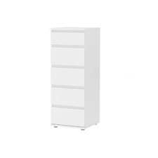 Nova Chest Of Drawers 5 Drawer Matt White Modern (H)1065 (W)400 (D)400mm