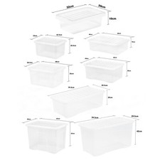 Plastic Clear Stackable Storage Box with Lid Nestable Container Boxes - UK Made