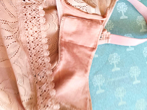 Beige floral lace - floral, bodysuit