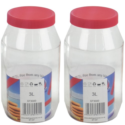 Large plastic jar screw top - jar,