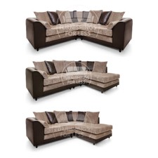 Luca Brown & Beige Corner Sofa
