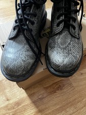 Dr Martens  Pascal  Grey Snake Python Print  Soft Leather Ankle Boots UK 7