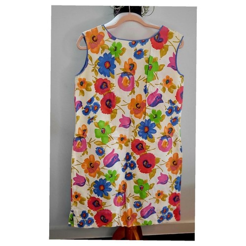 Vintage handsewn floral shift - handsewn,