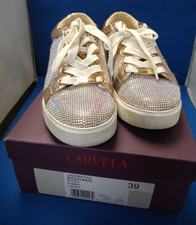 Carvela Jazzmataz Women’s Gold Sparkly Trainers Size 6