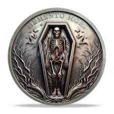 Stoic Skull Memento Mori Memento Vivere Challenge Coin Death Gifts For Men Women