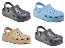 LADIES PLATFORM CLOGS BEACH HOILDAY POOL SLIDERS SHOES WOMENS SANDALS MULES SIZE