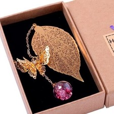 Metal Leaf Bookmark Butterfly
