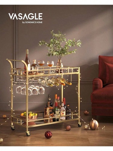 Gold tier bar cart with - gold,