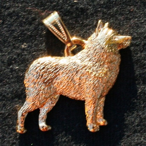 Schipperke dog 24k - dog, plated
