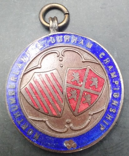 Vintage enamel watch fob medal - enamel,