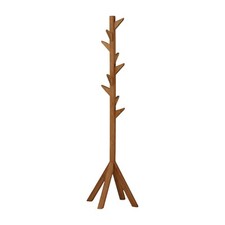 Coat Rack Stand. Freestanding Wooden Coat Hanger with 9 Hooks. Sturdy Coat Tree.