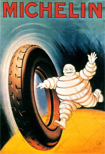 Vintage poster michelin man - poster,