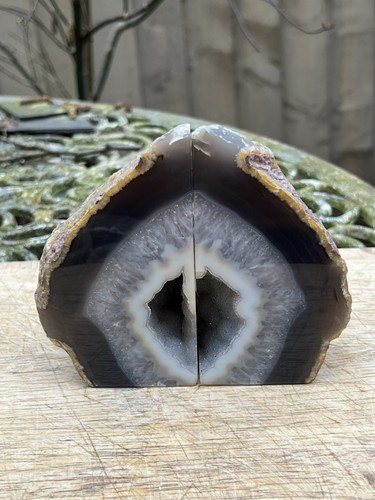 Agate bookends large heavy - large,