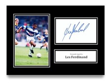 Les Ferdinand Signed A4 Photo Autograph Card Queens Park Rangers Gift Display