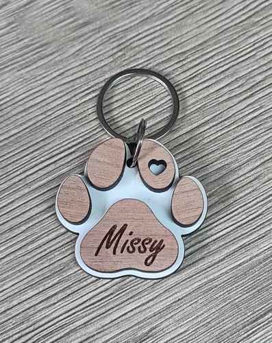 Personalised paw print keyring - personalised,