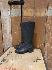 D Milton Black Leather Boots Zip Fleece Lined Biker Boots Winter Footwear 34