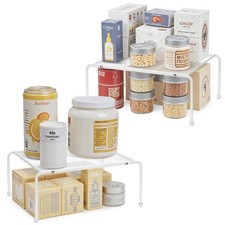 ROFAY Kitchen Cupboard Organiser-2 Pack Metal Wire Storage Shelf Insert Rack ...