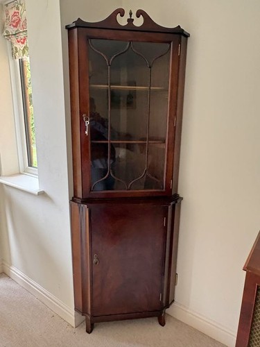 Mahogany corner cupboard