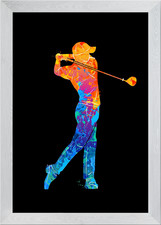 Silhouette golf player Framed