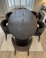 6x Beautiful Dark Grey Juno Dining Chairs From Andrew Martin Great Condition