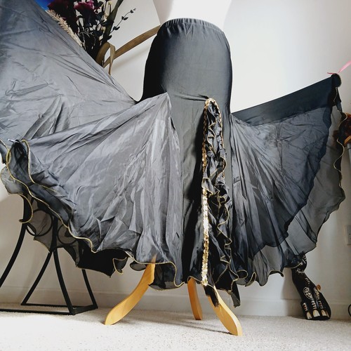 Gothic black skirt satin - gothic,