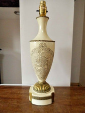 Table Lamp Vintage Cream Plaster  Religious saint 16" tall ~ Re-wired and tested