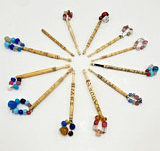 Antique Victorian Lace Bobbins Collection Names Dates Spangled Spot Inscribed