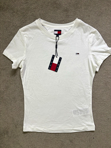 Tommy jeans womens white crew - tommy,